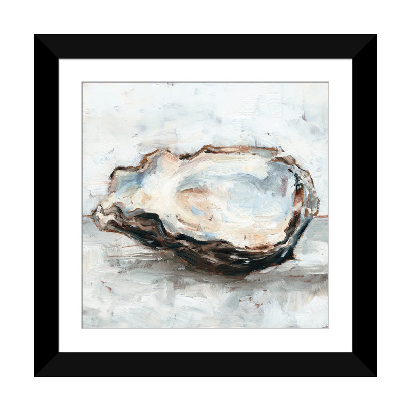 «Oyster Study II» par Ethan Harper - reproduction d'art sur toile tendue, Papier d'art encadré noir