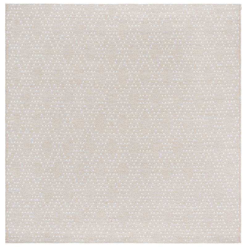 Lavaka 850 Polypropylene/Polyester Geometric Indoor/Outdoor Rug in Beige/Yellow, Rectangle 8' x 10'