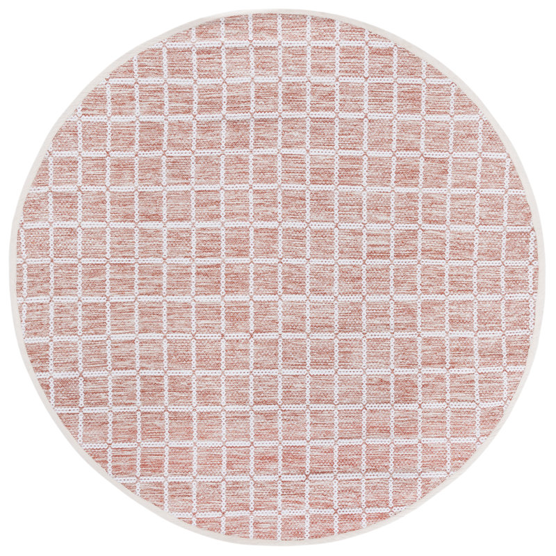 Klevis 977 Area Rug In Orange / Ivory, Round 6'