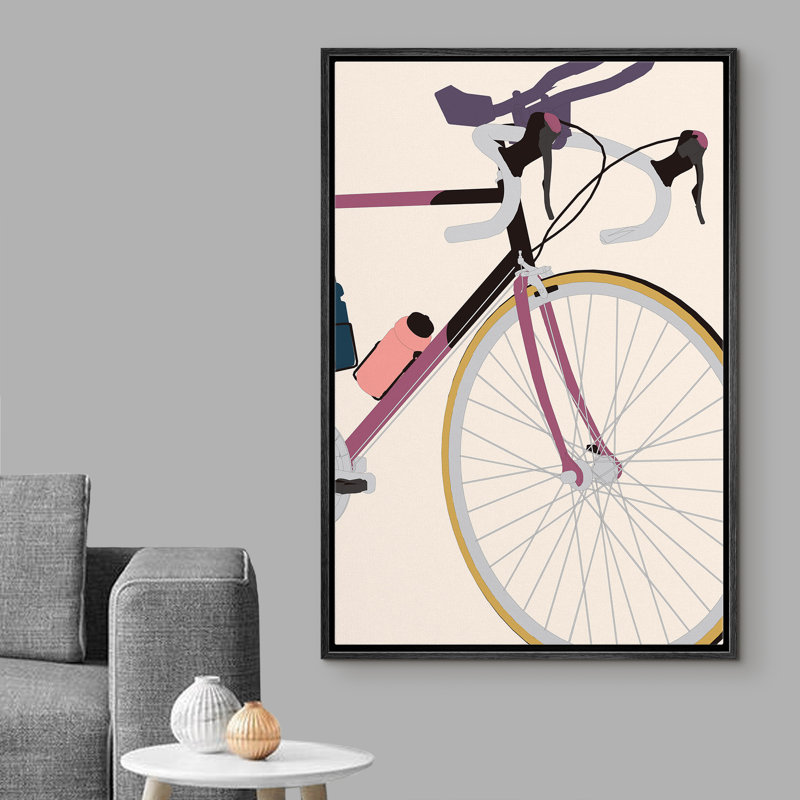 «Colorful Mountain Bike Profile», cadre flottant, impression sur toile, Cadre noir, H 24 po x l 16 po x P 1,5 po