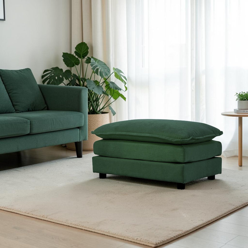 Repose-pieds en chenille moderne, Vert