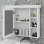 Armoire de rangement murale contemporaine 35 po x 28 po avec porte miroir et 6 tablettes ouvertes-1190781110