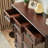 Dark-brown Solid Wood Shoe Storage Bench