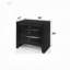 Table de chevet moderne 1 pièce moderne avec deux tiroirs de rangement et un plateau coulissant, finition noire pour un rangement et un style améliorés