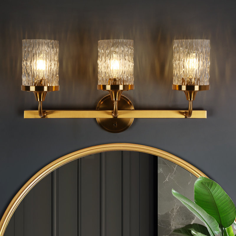 3-Light Dimmable Textured Bathroom Vanity Light ETL Certified
