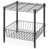 Kitchen And Living Room Handcart Stacking Rack And Organizer - Heavy-Duty - Adjustable