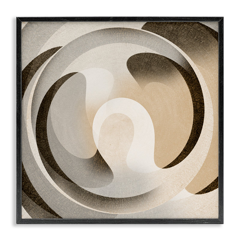 Estampe numérique en forme de vortex neutre par Noah Bay, Giclée encadrée noir minuit, H 17 po x l 17 po