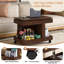 Table de bout ronde avec motif Mars pour le salon, table d'appoint tambour moderne pour les petits espaces, table de chevet pour la chambre à coucher, assemblage sans besoin (motif Mars)