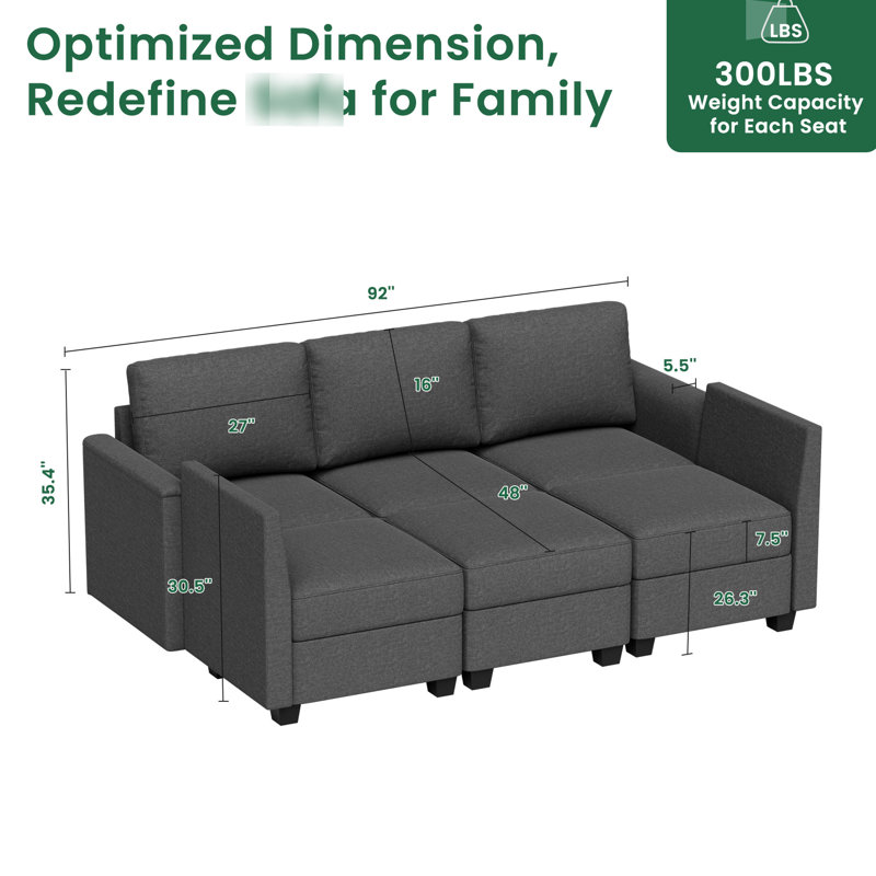 Moderne en forme de U avec rangement et rembourrage, revêtement moelleux, siège moelleux, sièges modulaires convertibles pour le salon, mousse à mémoire de forme, réception