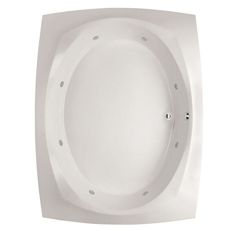Largo 82'' x 64'' Gel Coat Bathtub, White, Matte Black