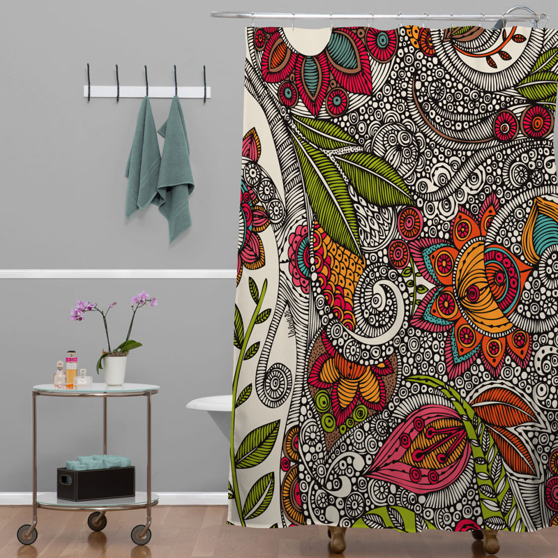 Rideau de douche simple Flowers, Floral 2