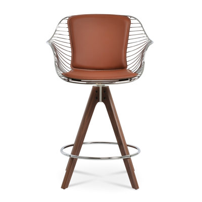 Zebra Pyramid Wood Swivel Stool