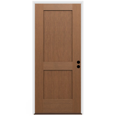 Fir Grain Fibreglass 2 Panel Shaker Exterior Door with 4-9/16" Jambs