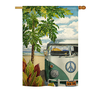 Drapeau maison en polyester 2 côtés fille hula