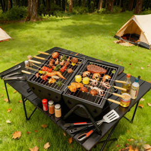Portable Charcoal Grill Tabletop Barbecue Grill Mini Charcoal Grill