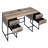 Rustic Oak And Black 4-Drawer Writing Desk