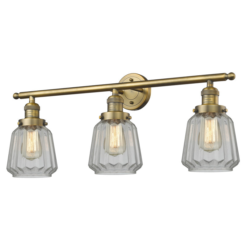 Vinson 3 - Light Dimmable Vanity Light, Brushed Satin Nickel, Clear
