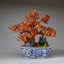 Genuine Carnelian Gemstone Bonsai Tree in Square Ceramic Pot (15")