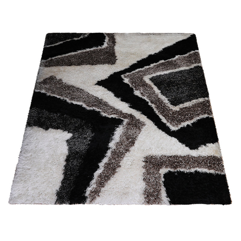 Cattrall Hand Tufted Shag Polyester Eco-Friendly Area Rugs - 5' x 8', Rectangle, Multicolor, Contemporary Modern Design, High Pile Thick Handmade Anti Skid Area Rugs for Living Room, Bed Room