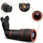 Lentille de fixation pour téléphone portable, objectif de zoom mobile, appareil photo mobile et accessoires, téléobjectif à mise au point longue avec smartphone, tablette 8X, 12X, 20X, noir
