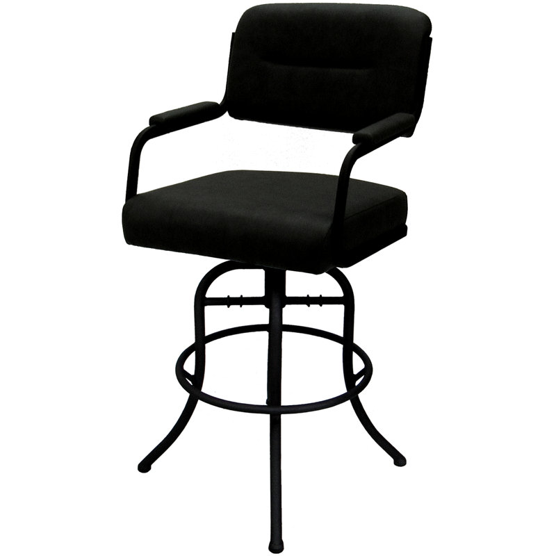 Tabouret de bar pivotant 30 po Jomiah, Noir, Noir