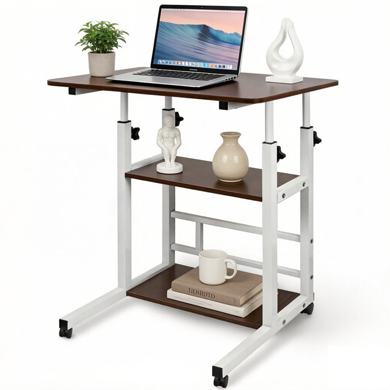 Height Adjustable Laptop Desk with Wheels