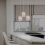 Luminaire suspendu carré à 3 lumières DEL avec accents de cristal Tidwell