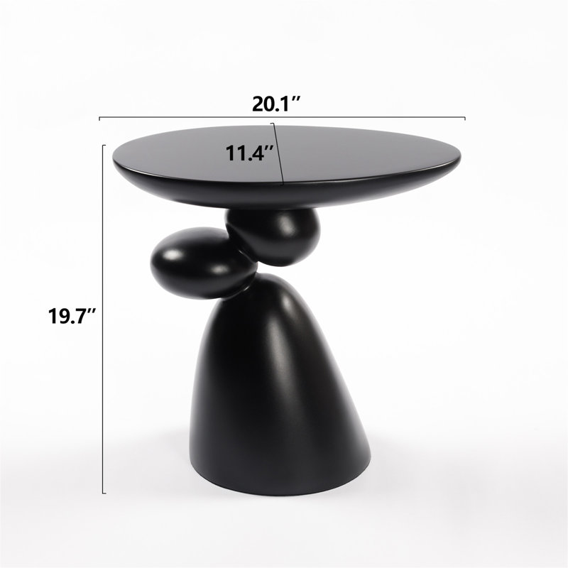 Table de bout Lucky Stone, Noir