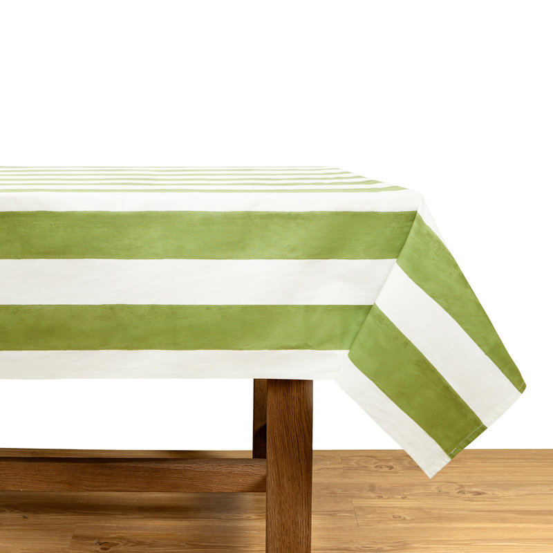 Nappe Brezhane - Rayures, L 86 po x l 59 po, Vert