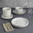 Tabletops Gallery Farmhouse 12 Piece White Stoneware Round Dinnerware Set- Service for 4
