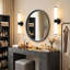 Almetta 2 - Applique murale de salle de bain noire à intensité variable avec abat-jour en verre blanc, luminaire de bar pour salle de bain-891076447-927296973