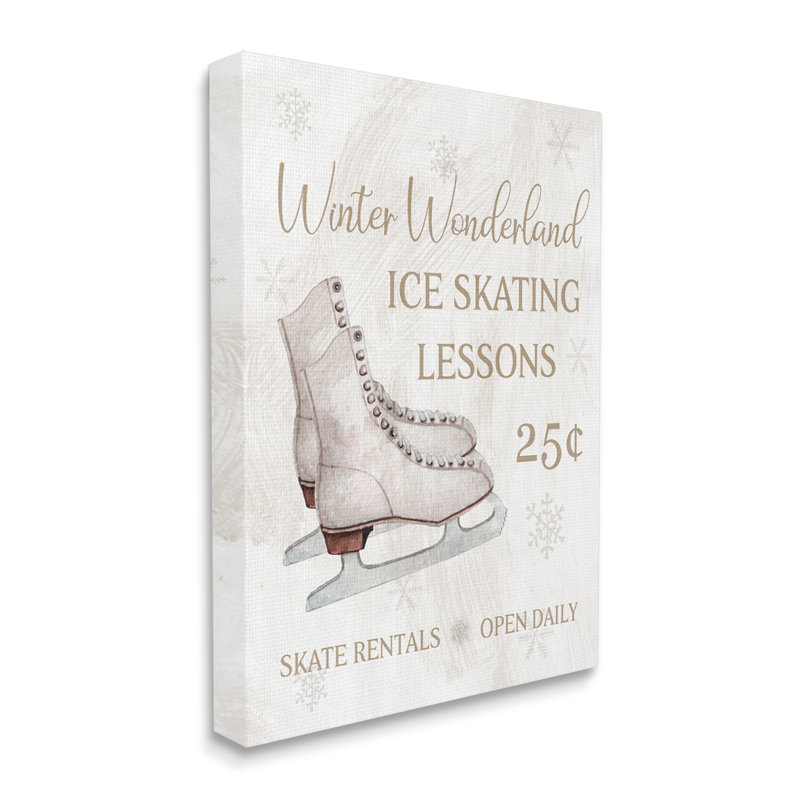 " Ice Skating Lessons Sign " by Conrad Knutsen, 20" H x 16" W x 1.5" D