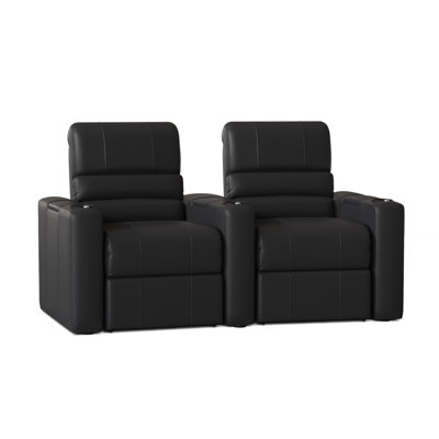 Upholstered Home Theater Seating with Cup Holder