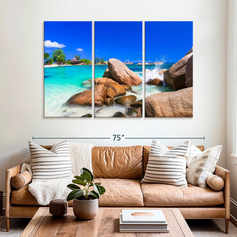 Gillard Seychelles, île tropicale, H 42 po x l 65 po
