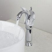 Vessel Single-hole Single-handle Bathroom Faucet, Antique Brass