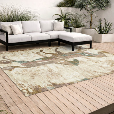 Tapis Chantille ACN3109 à motif animal, lavable à la machine, intérieur/extérieur