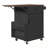 Kitchen Island with Drop Leaf, Open Side Rack, One Drawer and Towel Rack-1052081479