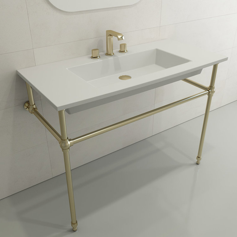 Ravenna Bathroom Sink, Matte White, 8" Widespread