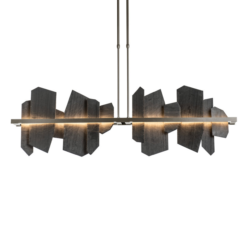 Ardesia 1 - Light Kitchen Island Linear LED Pendant with Slate Accents, Oil Rubbed Bronze