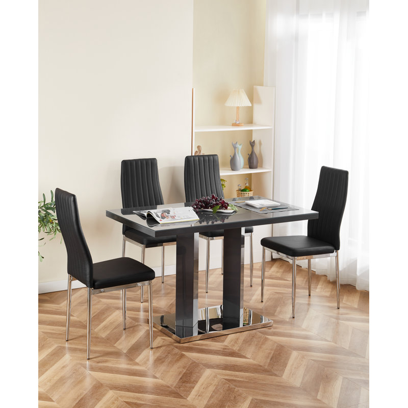 Autumn-Lily Dining Set, Black