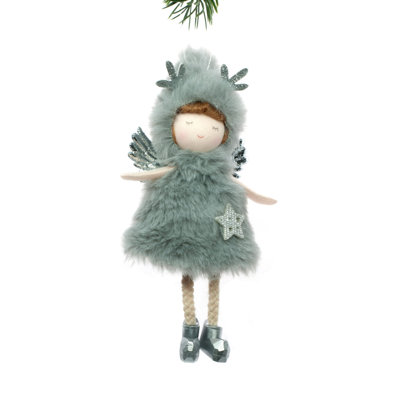 6'' Handmade Fabric People Shatterproof Hanging Figurine Ornament