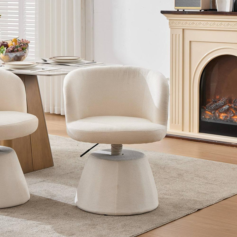 Tabouret de bar rotatif à hauteur réglable pivotant à 360 °, Beige