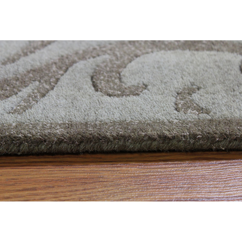 Tapis beige touffeté à la main Sneed, Rectangle 8 pi x 11 pi