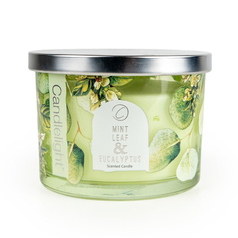 Scented Jar Candle with Glass Holder