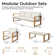 Arunas 5 Person Outdoor Conversation Furniture Set Seating Group With Wood Pattern And Cushions