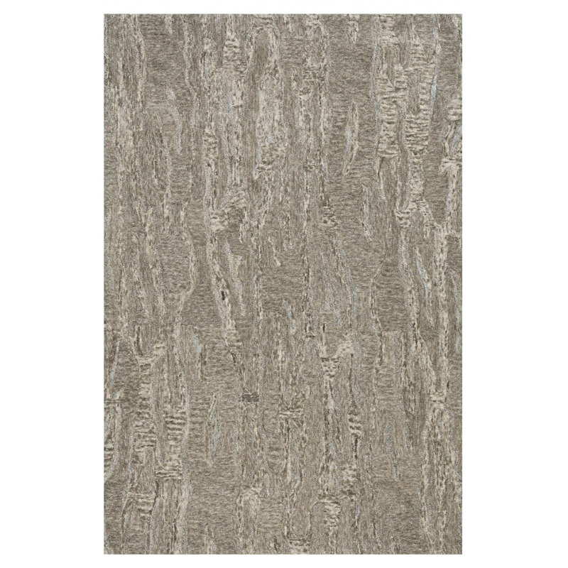 Tapis gris et gris touffeté à la main 3 pi x 5 pi