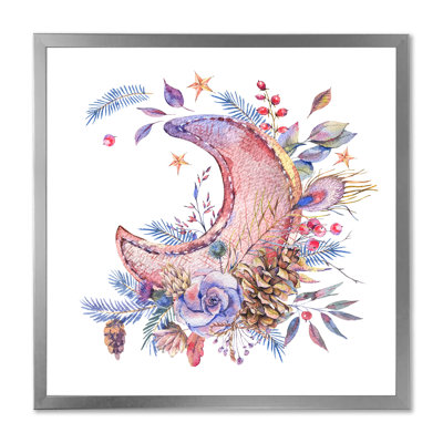 Reproduction d'art sur toile rose et mauve avec roses I - Bohème et éclectique