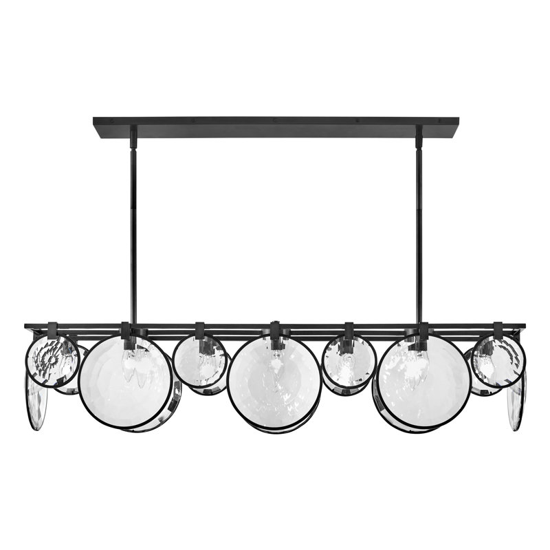Nala 8 - Ligh Kitchen Island Linear Pendant, Black