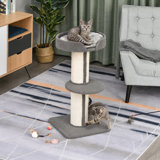 Tucker Murphy Pet 36" Cat Tree Multi-Level Kitty Tower With Sisal Mat Scratching Post, Cat Bed, Cushion, Perch, Grey