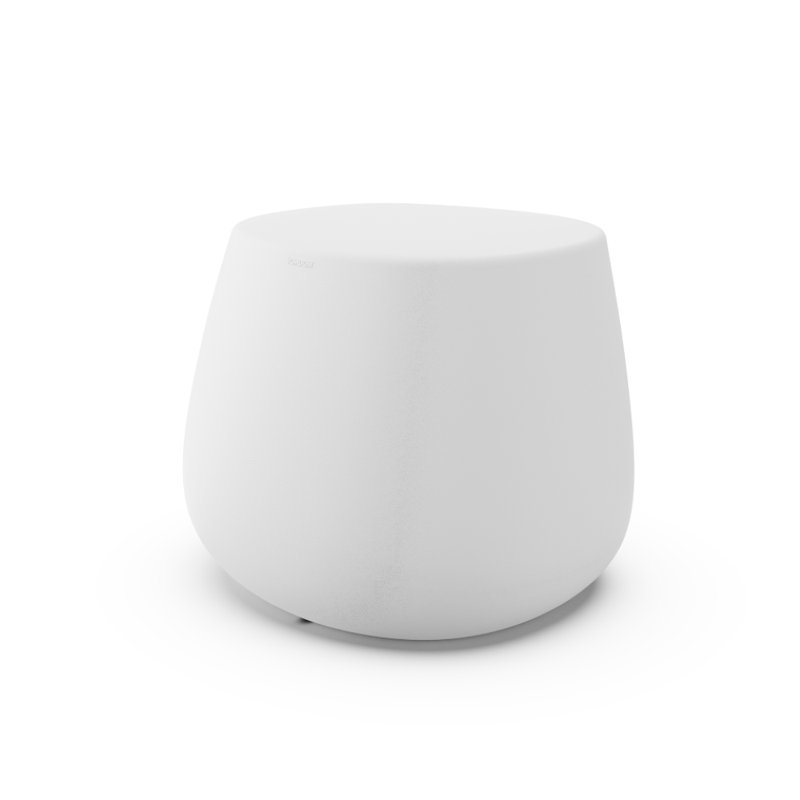 Stone Low Stool, White